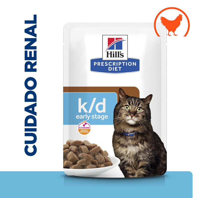 Hill's Prescription Diet Early Stage Kidney Care k/d Pollo sobre en salsa para gatos, , large image number null